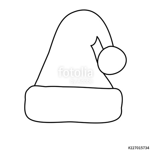500x500 Santa Claus Hat Outline, Simple Stock Image And Royalty Free