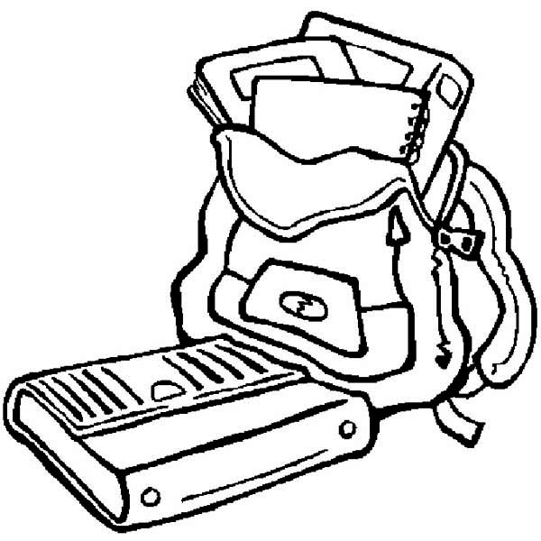 600x600 Simple School Supplies Coloring Pages
