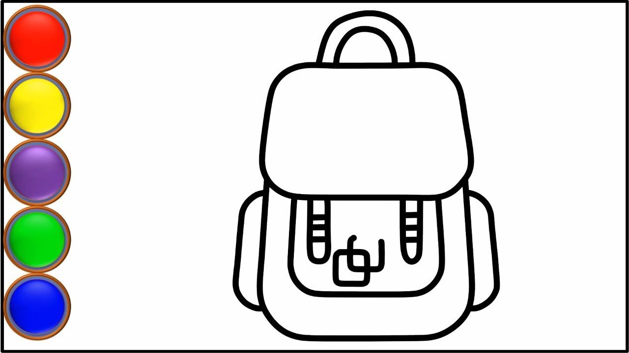 1280x720 How To Draw A School Bag Easy Step