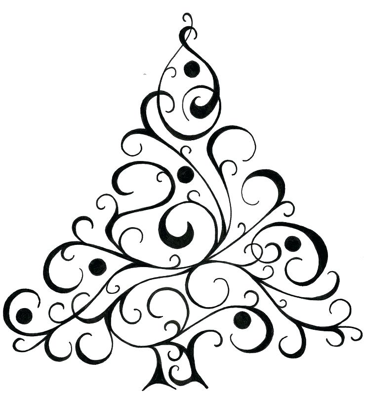739x800 Easy Christmas Drawings Tree Drawings How To Draw A Tree Step Step