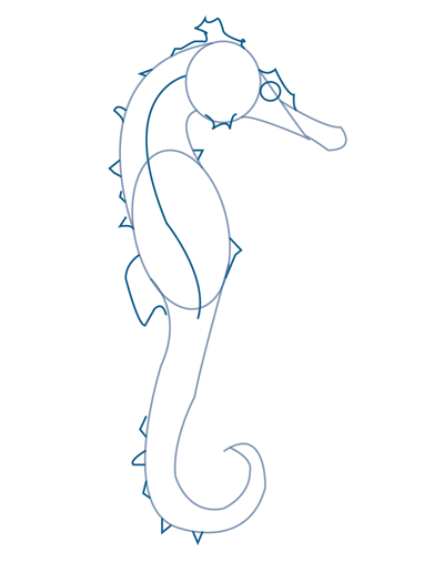 400x517 How To Draw A Seahorse