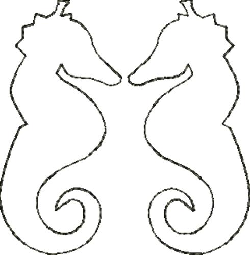 490x500 Seahorse Outline Sea Seahorse Outline Design