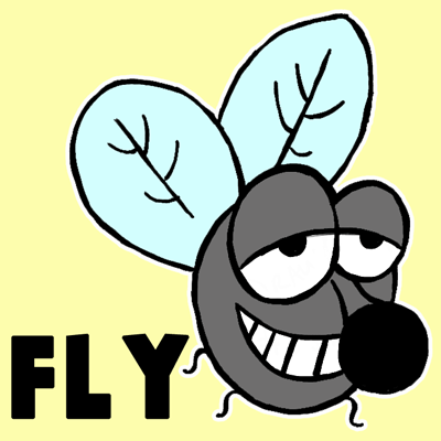 400x400 How To Draw A Cartoon Fly With Simple Shapes