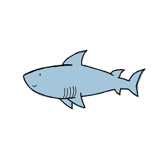 550x550 Shark Sticker In Journal Easy Cartoon Drawings, Fish