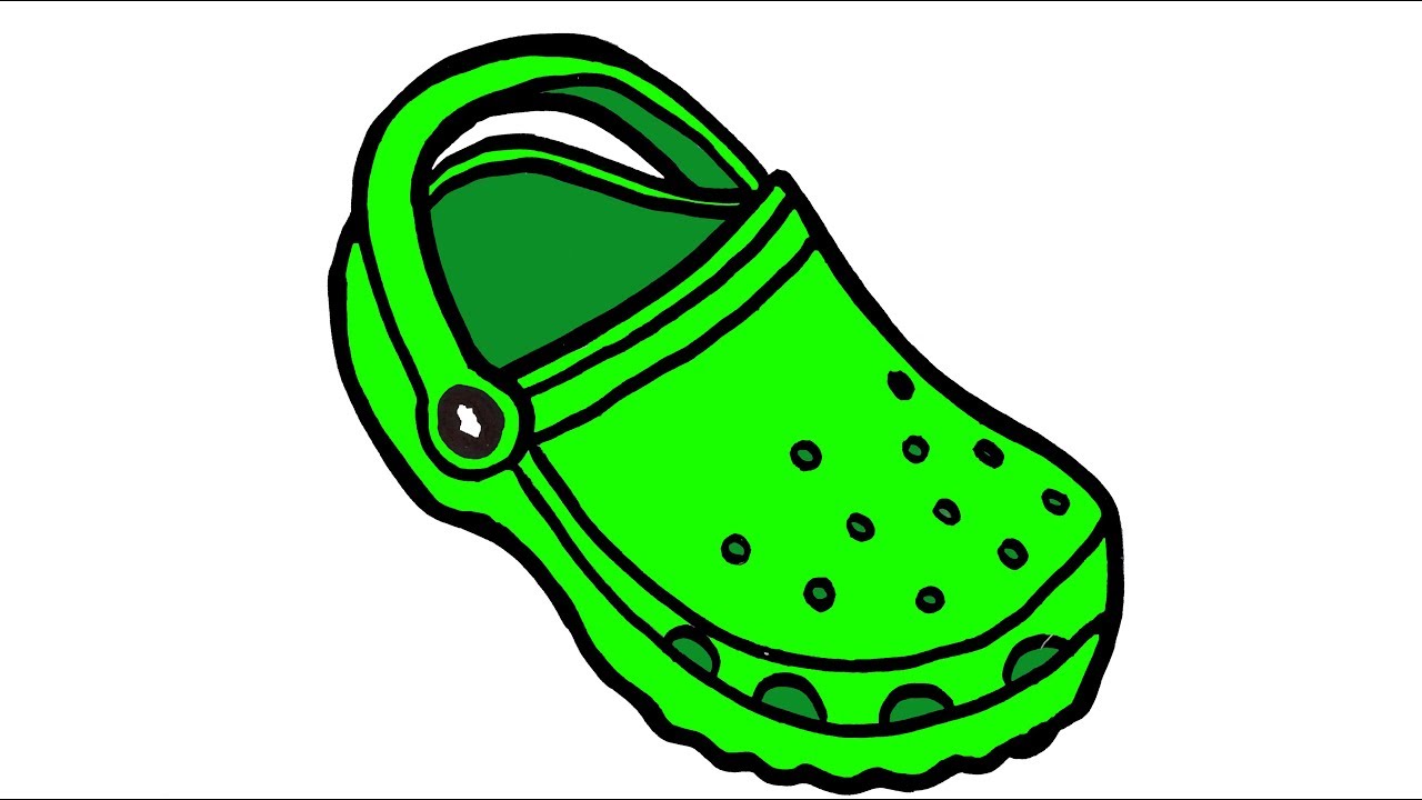 1280x720 How To Draw Crocs Shoes For Kids