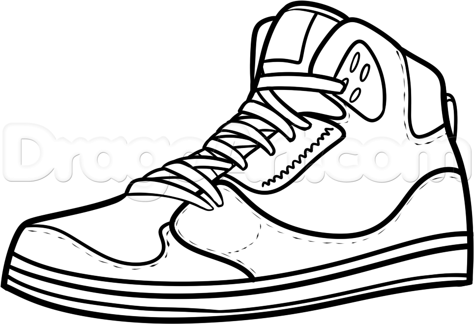 964x659 How To Draw Jordans, Step