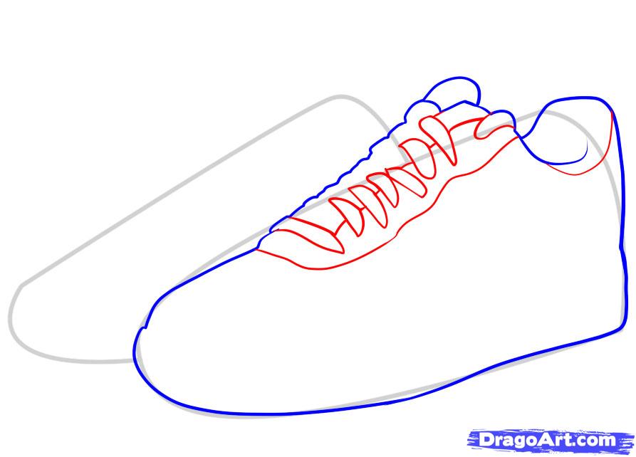 893x642 How To Draw Nike, How To Draw Air Force Ones, Step