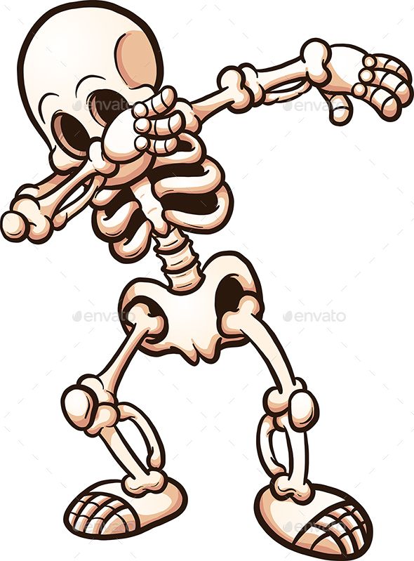590x799 Dabbing Cartoon Skeleton Vector Clip Art Illustration