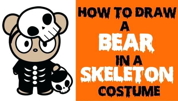 600x343 Skeleton Drawing Easy How To Draw A Cute Cartoon Bear Trick