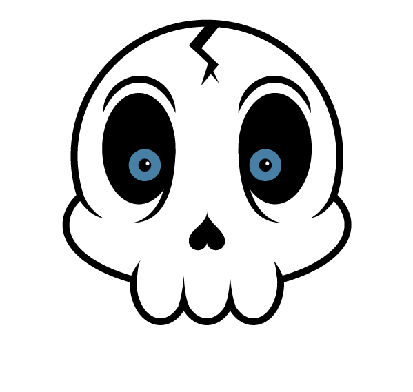 599x569 Create A Cartoon Skull Sticker In Illustrator