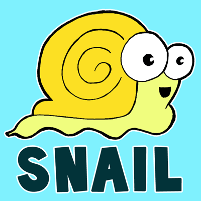 400x400 How To Draw Cartoon Snails With Simple Guided Steps