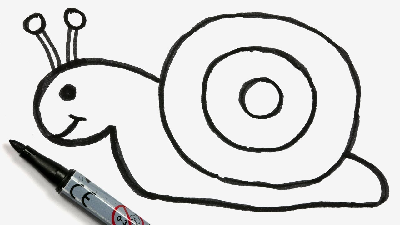 1280x720 How To Draw A Cartoon Snail