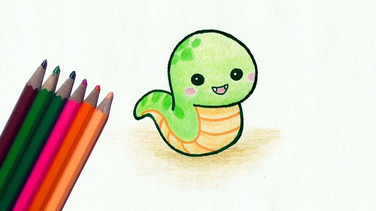 1280x720 How To Draw A Cute Snake For Kids Easy