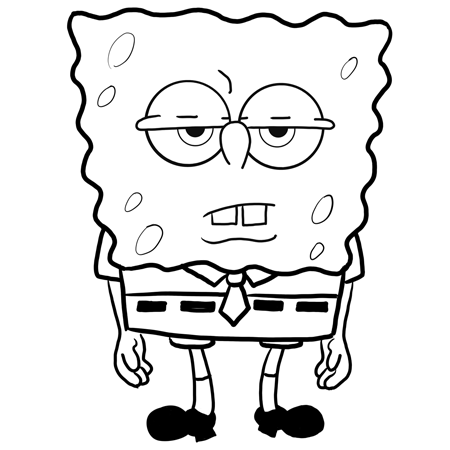 450x450 How To Draw Annoyed Spongebob Squarepants In Easy Steps Drawing
