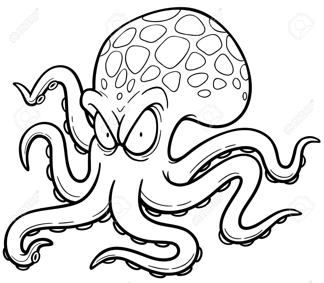 1300x1137 Squid Cartoon Angry Transparent Png Clipart Free Download