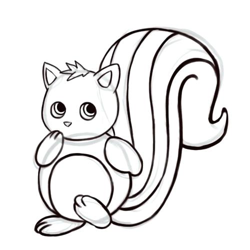 500x500 Easy Squirrel Drawing