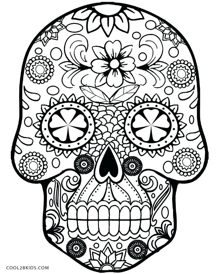 736x930 Sugar Skull Simple Drawing Pictures Best Skeleton Coloring Pages