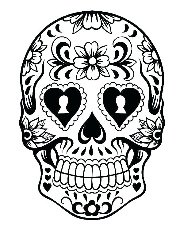 600x750 Coloring Pages Skull Simple Sugar Skull Coloring Pages Coloring