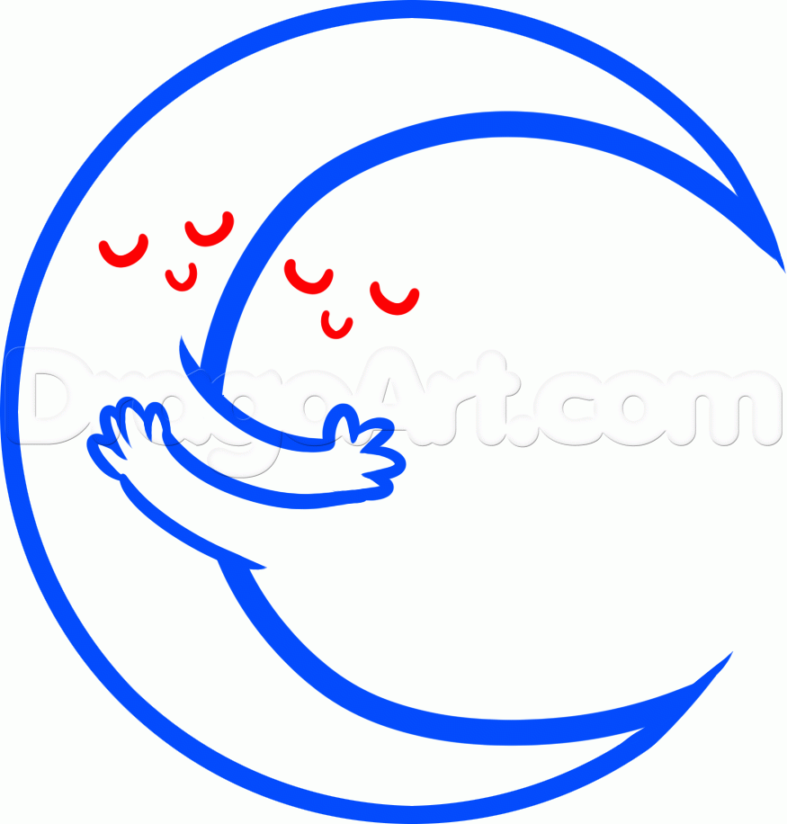 875x916 Drawing A Moon, Step