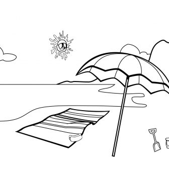 336x336 Simple Beach Scene A With Sun And Sand Pencil To Draw Tutorial