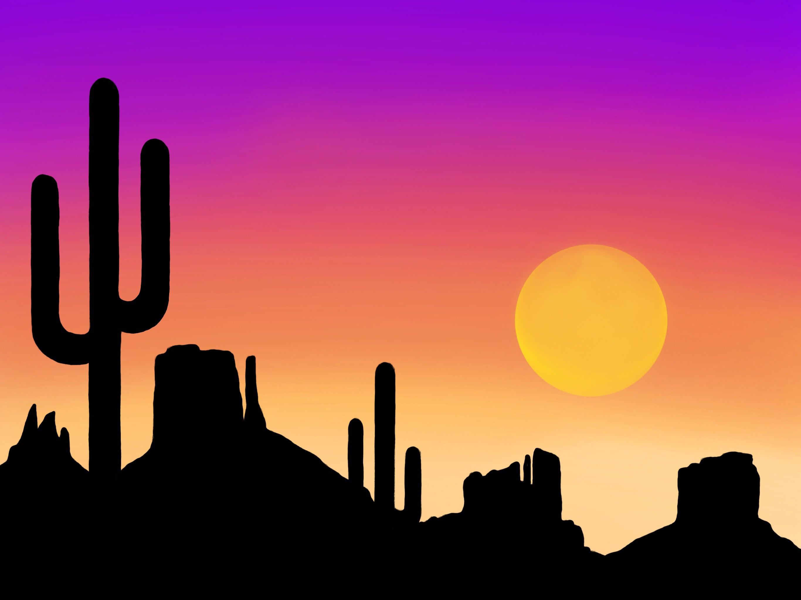 2732x2048 A Little Simplistic Ipad Drawing Of An Arizona Sunset Arizona