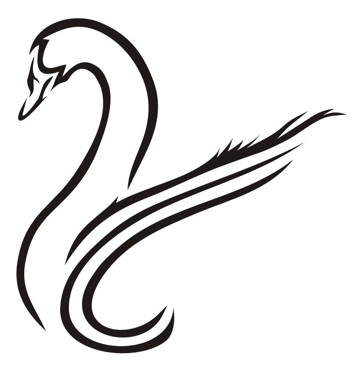 730x767 Simple Black Line Swan Tattoo Design