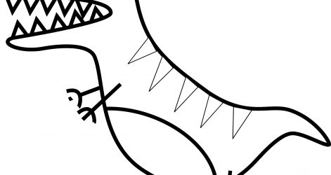 471x250 Dinosaur Drawing Clipart Pages T Rex Template Cute Rawr Simple