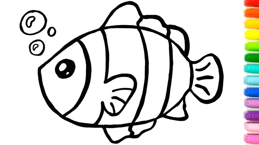 1024x576 Fish Simple Drawing Simple Fish Drawing Fish Drawing Outline Free