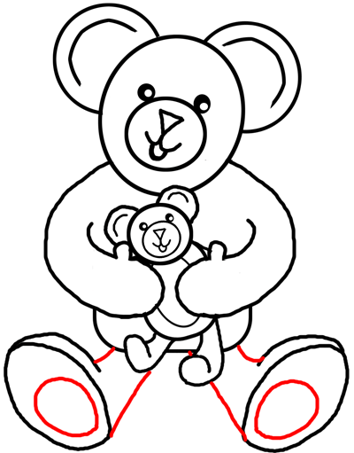 400x511 Step Drawing Teddy Bears With Simple Tutorial Instructions