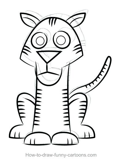 415x564 Simple Tiger Outline Face Drawings Sketching Vector Halftraining