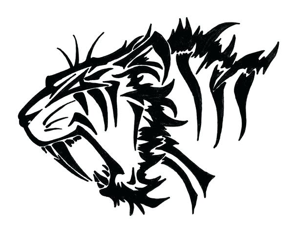 600x481 Drawing Of A Saber Tooth Tiger Tribal Sabre Tooth Drawing