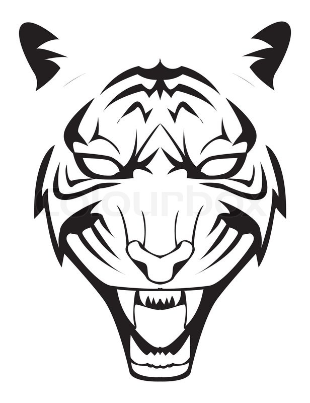 616x800 Simple Tiger Face Silhouette