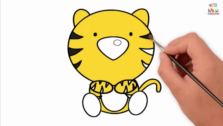 728x410 Tiger Drawing Images Simple Photos Cute Cartoon White I Fertility