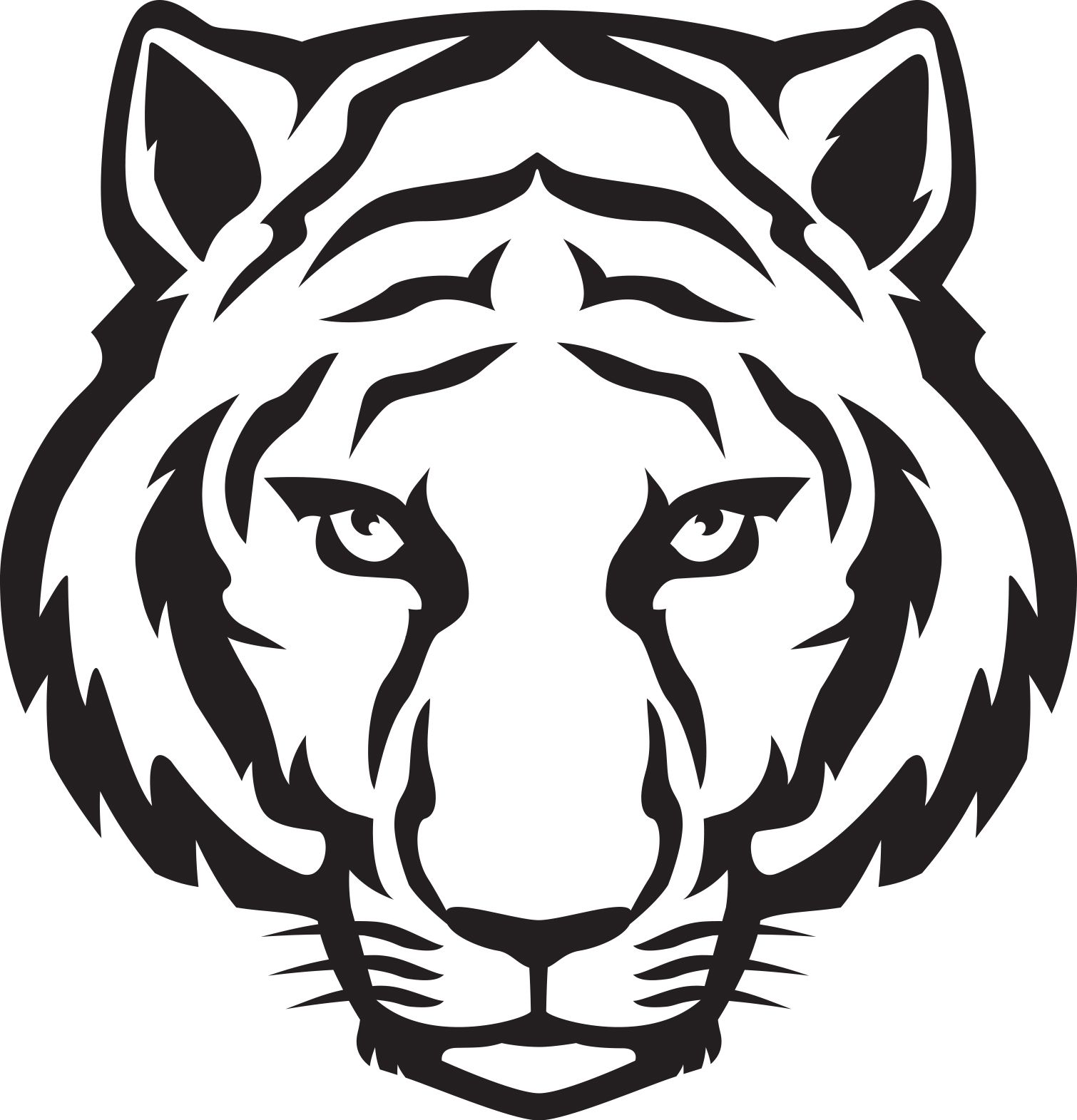 1510x1571 Simple Tiger Outline