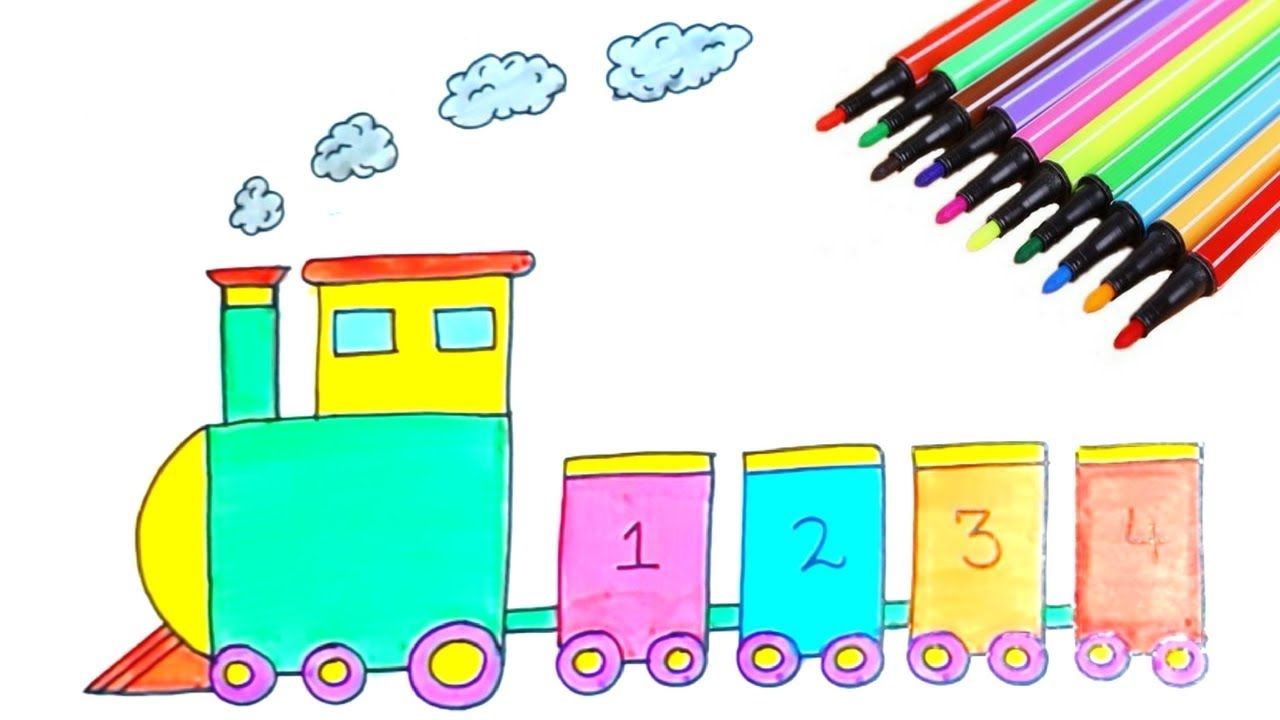 1280x720 How To Draw A Simple Basic Train For Kids Easy