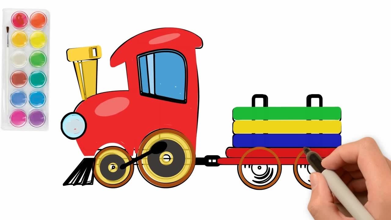 1280x720 How To Draw A Train, Learn Drawing Toy Train Step