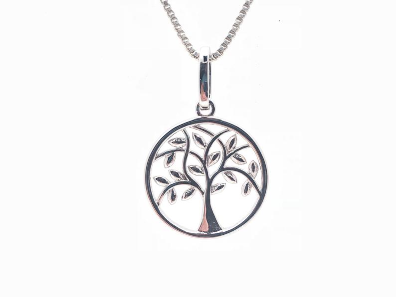 794x596 Simple Tree Of Life Pendant Small Silver Tree Of Life Etsy