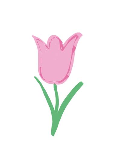 375x500 Simple Tulip Drawing