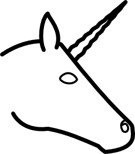 264x300 Unicorn Head Profile Clip Art