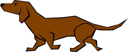 500x205 Simple Color Vector Drawing Of A Dog