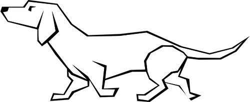 500x205 Simple Vector Drawing Of A Dog