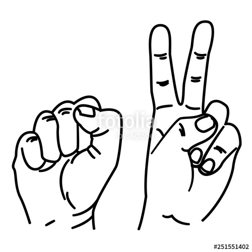 500x500 Vector Drawing Of Hands Simple Hands Illustration Stock Image