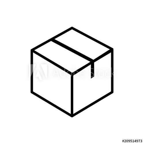 500x500 Box Simple Flat Design Vector Drawing Draft