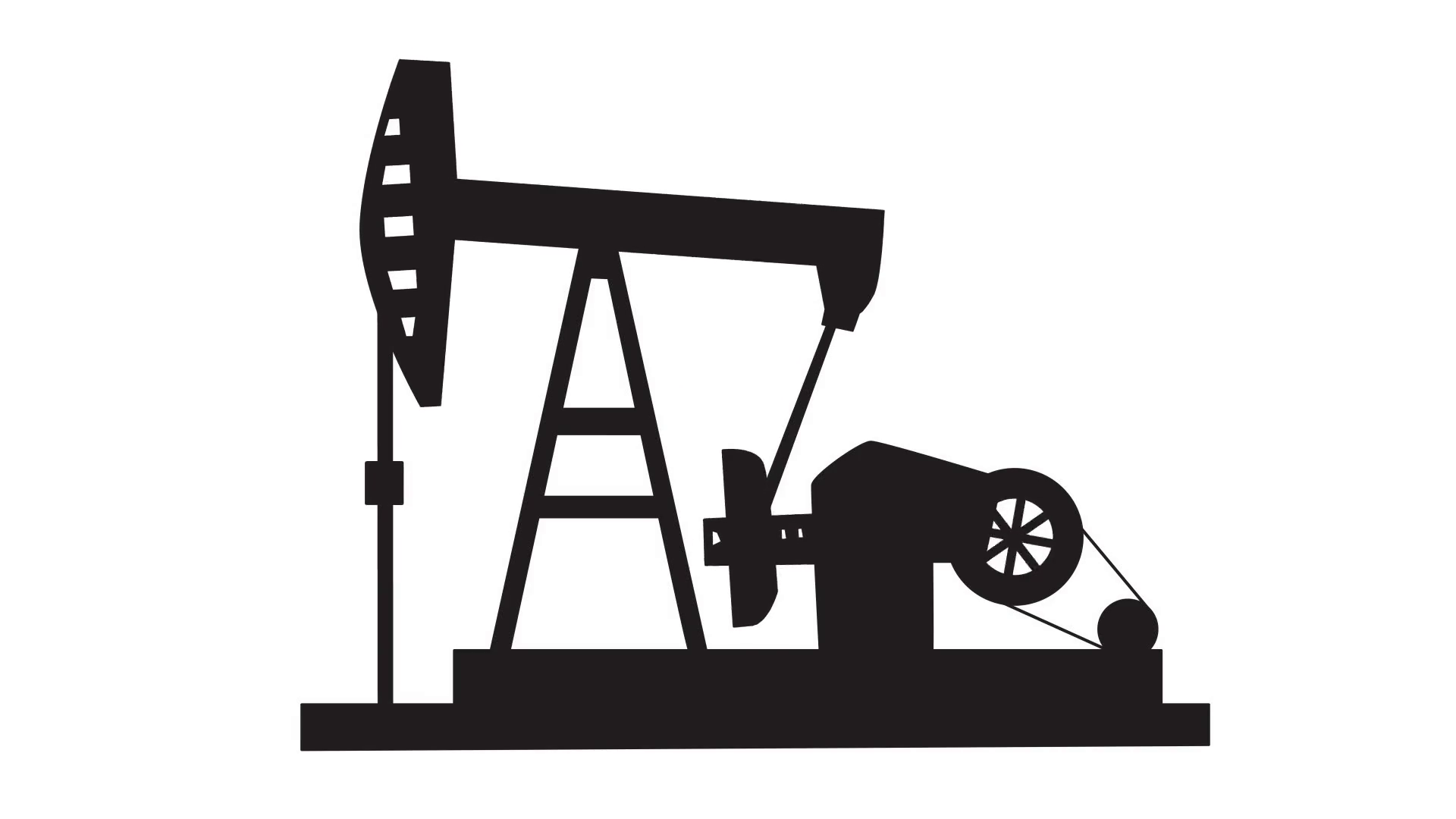 1920x1080 Pump Jack Oil Crane Simple Concept Using Line Drawing Animation