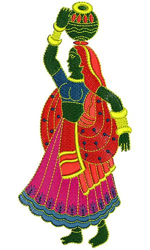 300x500 Panihari Indian Village Girl Embroidery Design Trupti Indian