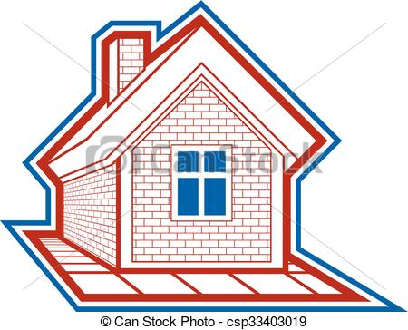 450x364 Simple Village Mansion Icon, Vector Abstract House Country