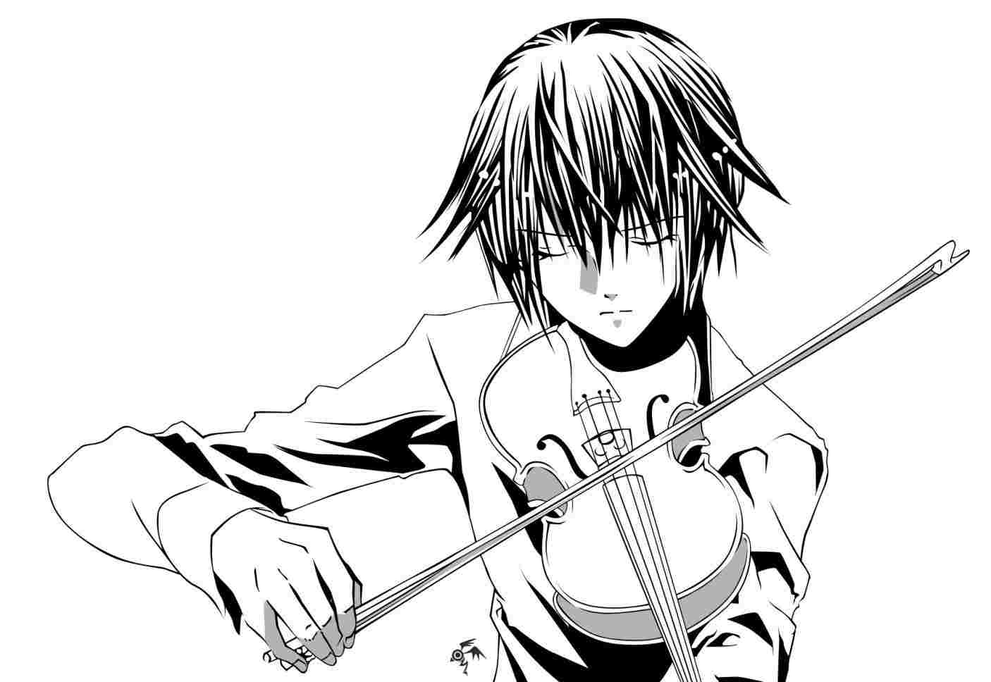 1406x968 Anime Girl Playing Violin Drawing Easy