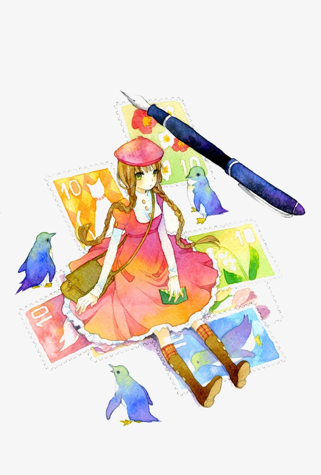650x961 Girl Watercolor, Color Of Lead, Creative, Simple Png