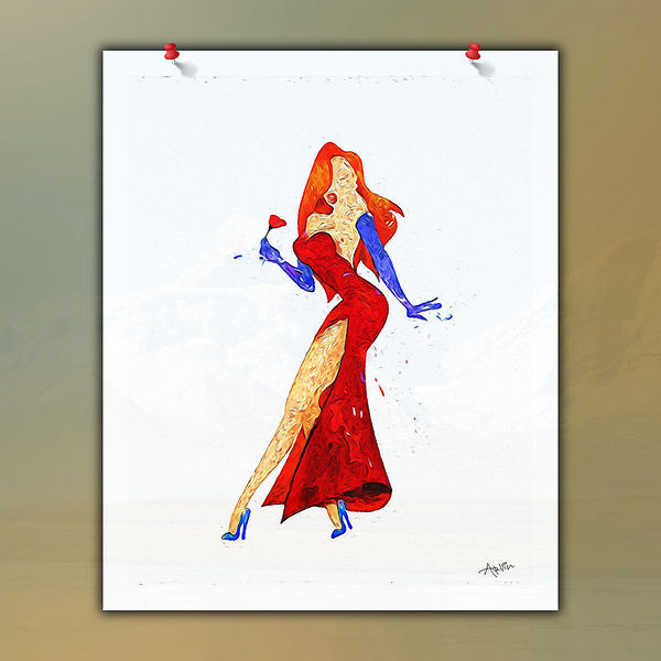 600x600 High Quality Simple Hd Print Canvas Watercolor Jessica Rabbit