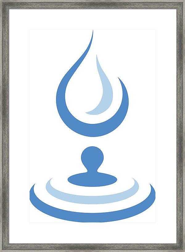 600x817 Falling Water Drop Circle Wave Simple Symbol Vector Framed Print